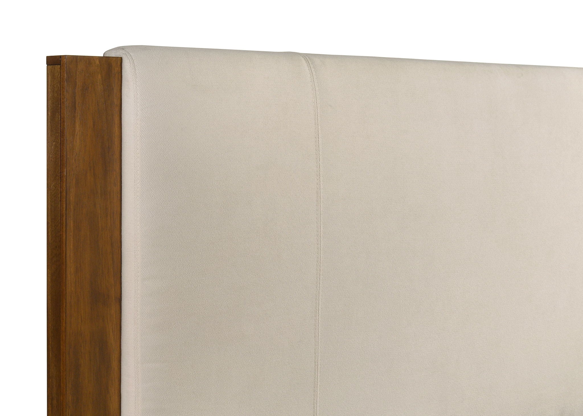 Adderley Queen Wood Panel Bed Cream and Warm Brown