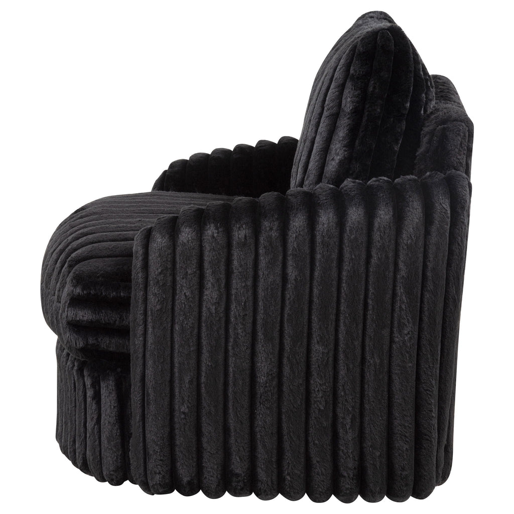 Sarco Corduroy Upholstered Swivel Accent Arm Chair Black