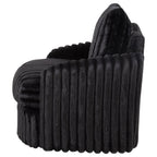 Sarco Corduroy Upholstered Swivel Accent Arm Chair Black