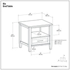 Ela - End Table - Brown