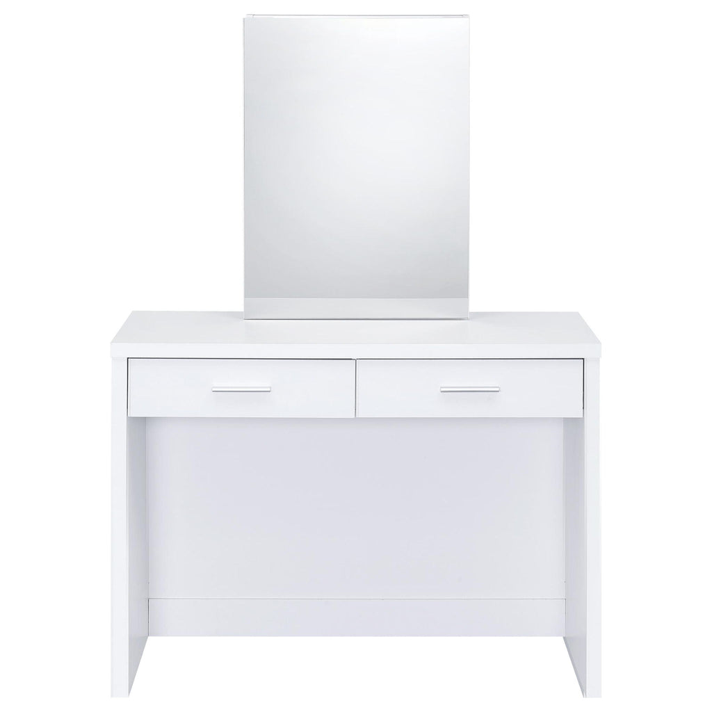 Bunbury Makeup Vanity Table Set Storage Mirror and Stool White