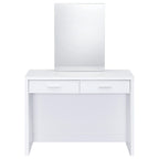 Bunbury Makeup Vanity Table Set Storage Mirror and Stool White