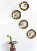 Round Wall Mirror With Metal Frame, Accent Mirror For Living Room - Gold