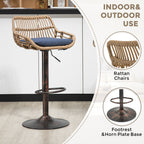 Modern Swivel Bar Stools Adjustable Counter Chairs With Footrest (Set of 2)