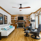 Ceiling Fan With 3 Blades, Remote Control, Reversible DC Motor, Noiseless Operation, 3 Downrods