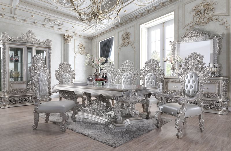 Valkyrie - Side Chair (Set of 2) - Synthetic Leather & Antique Platinum