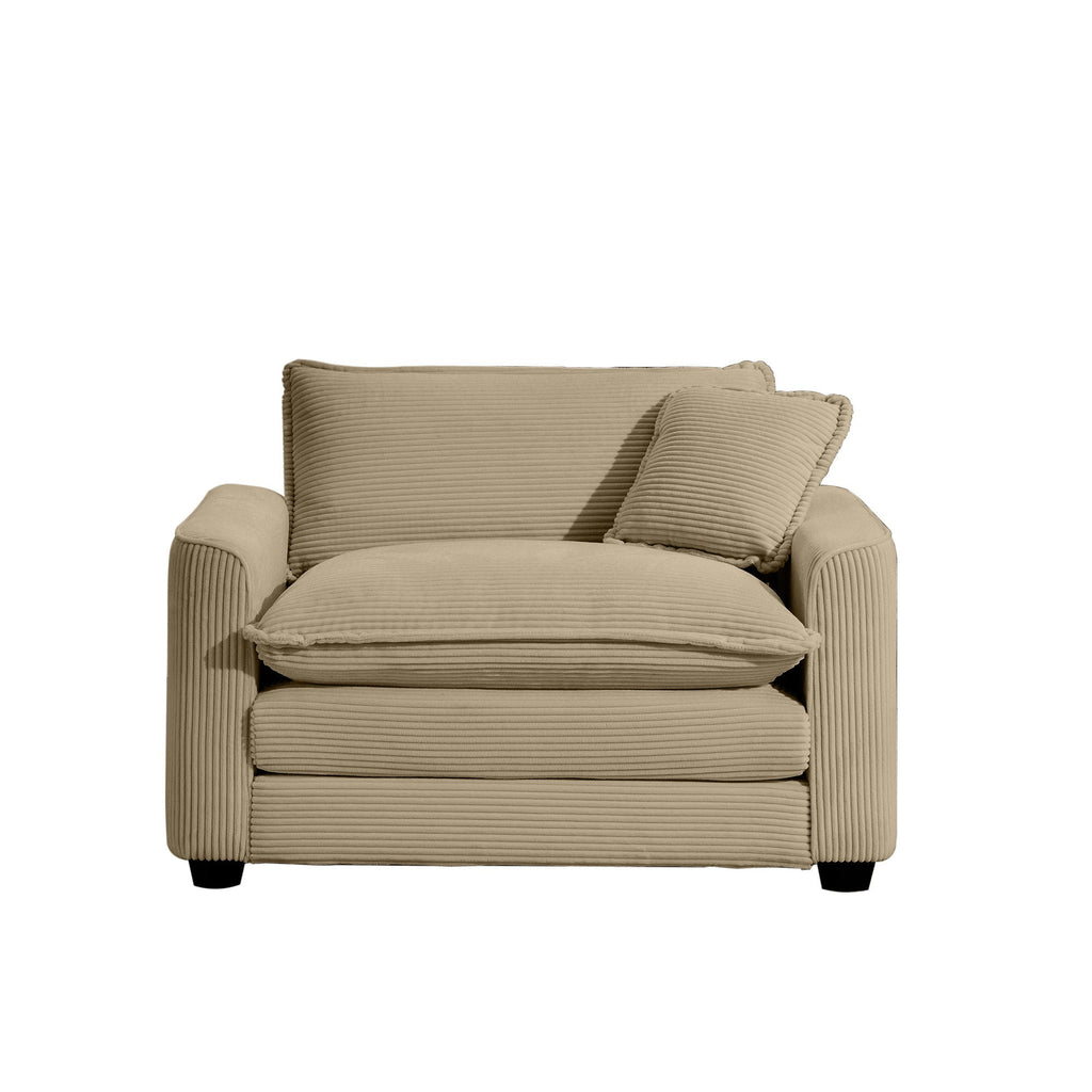 Modern Classic Fabric Single Chair Deep Seat Sofa With Pillow