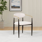 Bradbury Fabric Upholstered Dining Arm Chair Beige (Set of 2)