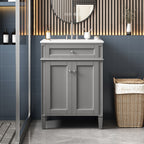 Bathroom Vanity With 2 Doors And Tip Out Drawer, Soft Closing Hinges