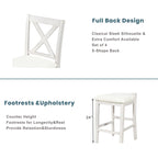 5 Pieces Counter Height Rustic Farmhouse Dining Room Wooden Bar Table Set With 2 Stools And 2 Chairs