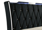 Lorient California King LED Upholstered Bed Black