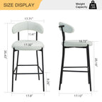 Counter Height Bar Stools With Powder Coating Base And Footrest