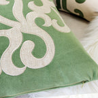 Dora - Vintage Vine Pillow Covers With Hidden Zipper (Set of 2) - Green