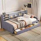 Luxurious Upholstered Platform Bed With Storage Drawers