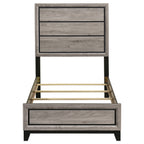 Valen Wood Twin Panel Bed Light Taupe