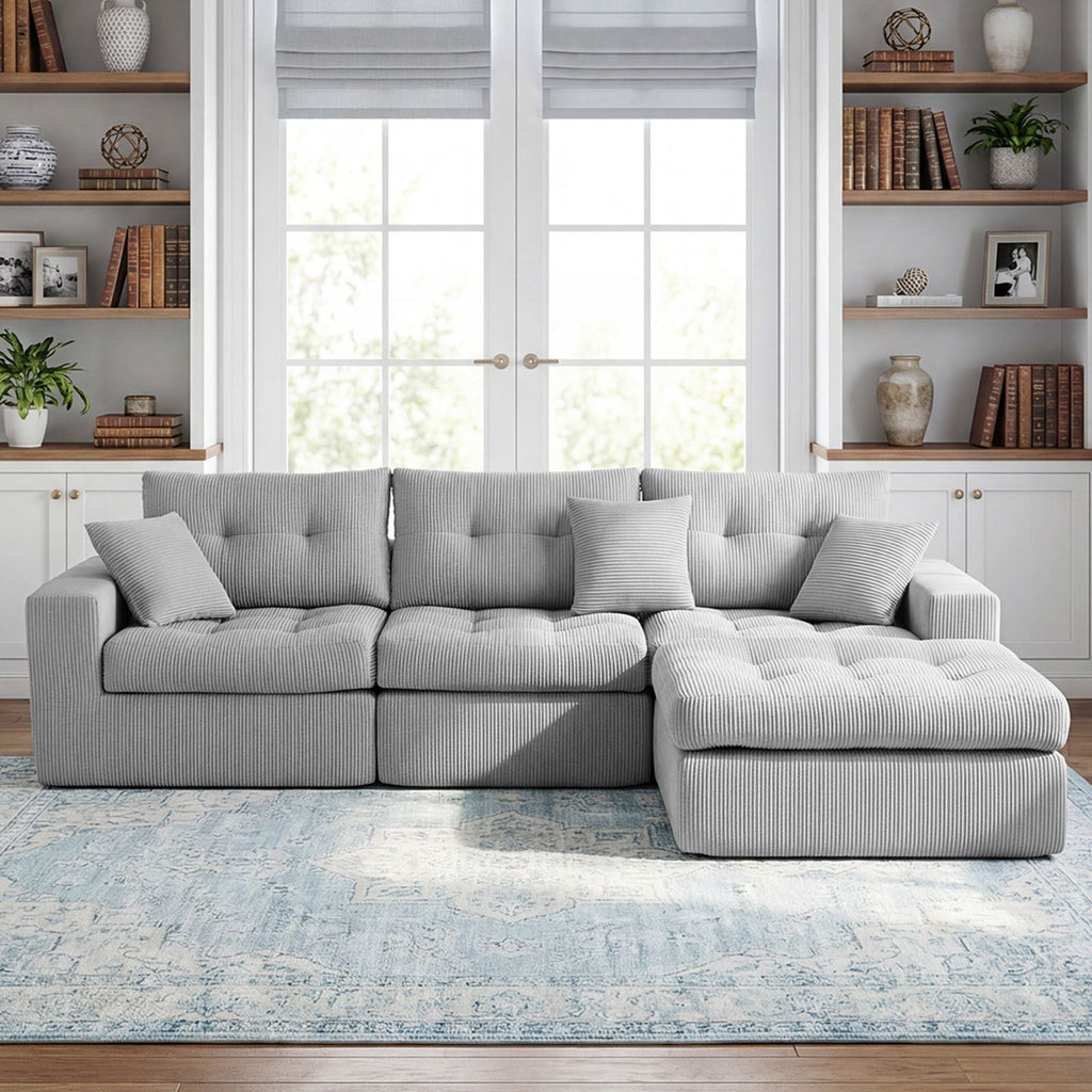Corner Chaise L-Shaped Sectional Sofa Bed