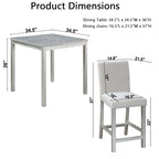 5 Piece Counter Height Table Set, Square Table And 4 Upholstered Chairs
