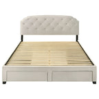 Marianna 4-drawer Upholstered Eastern King Storage Bed Cream