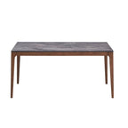 Bevis - Engineered Stone Top Dining Table - Walnut
