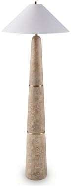 Gasparleigh - Poly Floor Lamp - Brown / Gold Finish