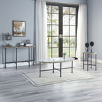 Brantley - End Table - Clear Glass & Sandy Gray