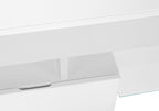 TV Stand, Console, Media Entertainment Center, Storage Cabinet, Glossy Contemporary & Modern - White