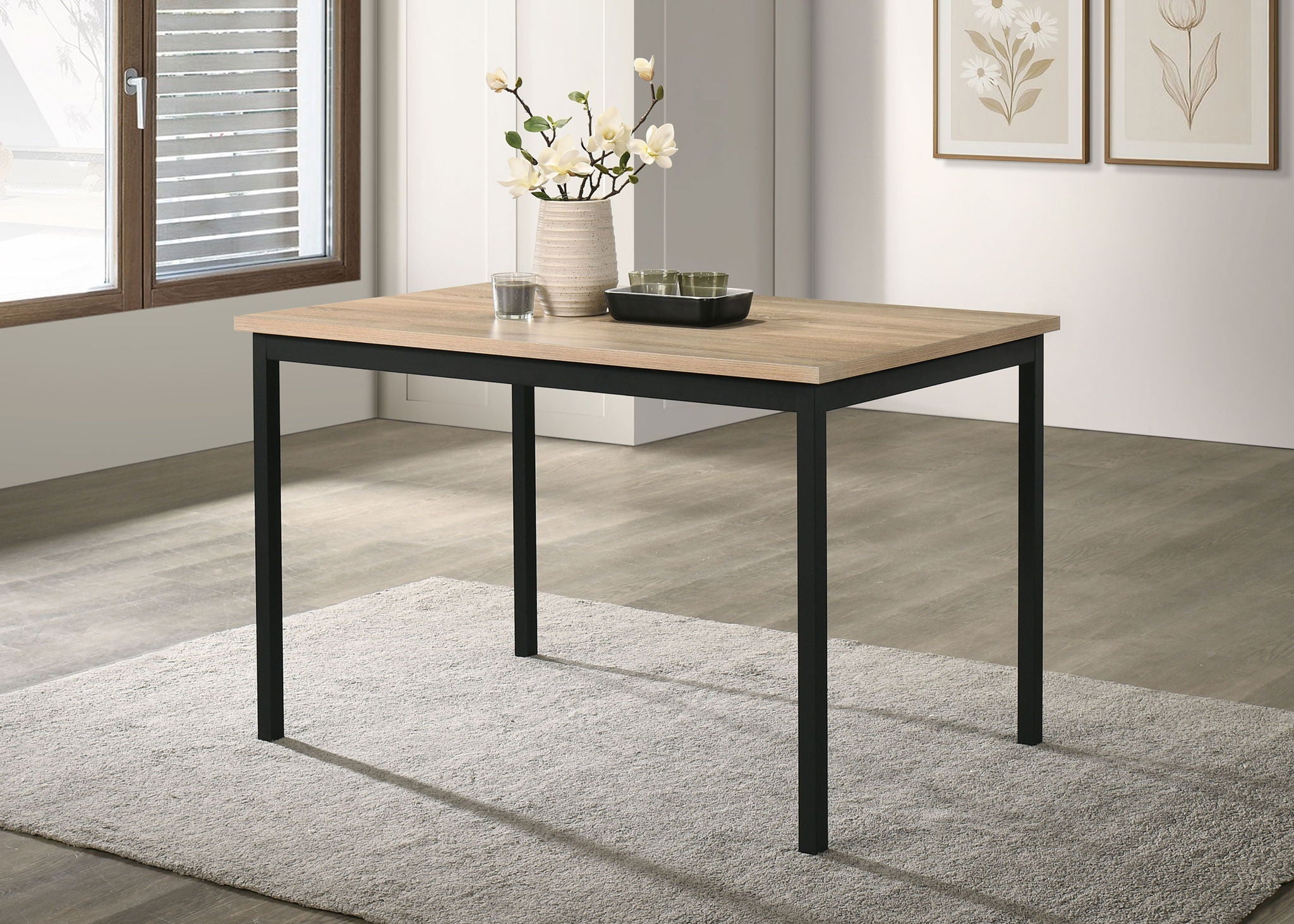 Garza Rectangular 47-inch Dining Table Greige Oak