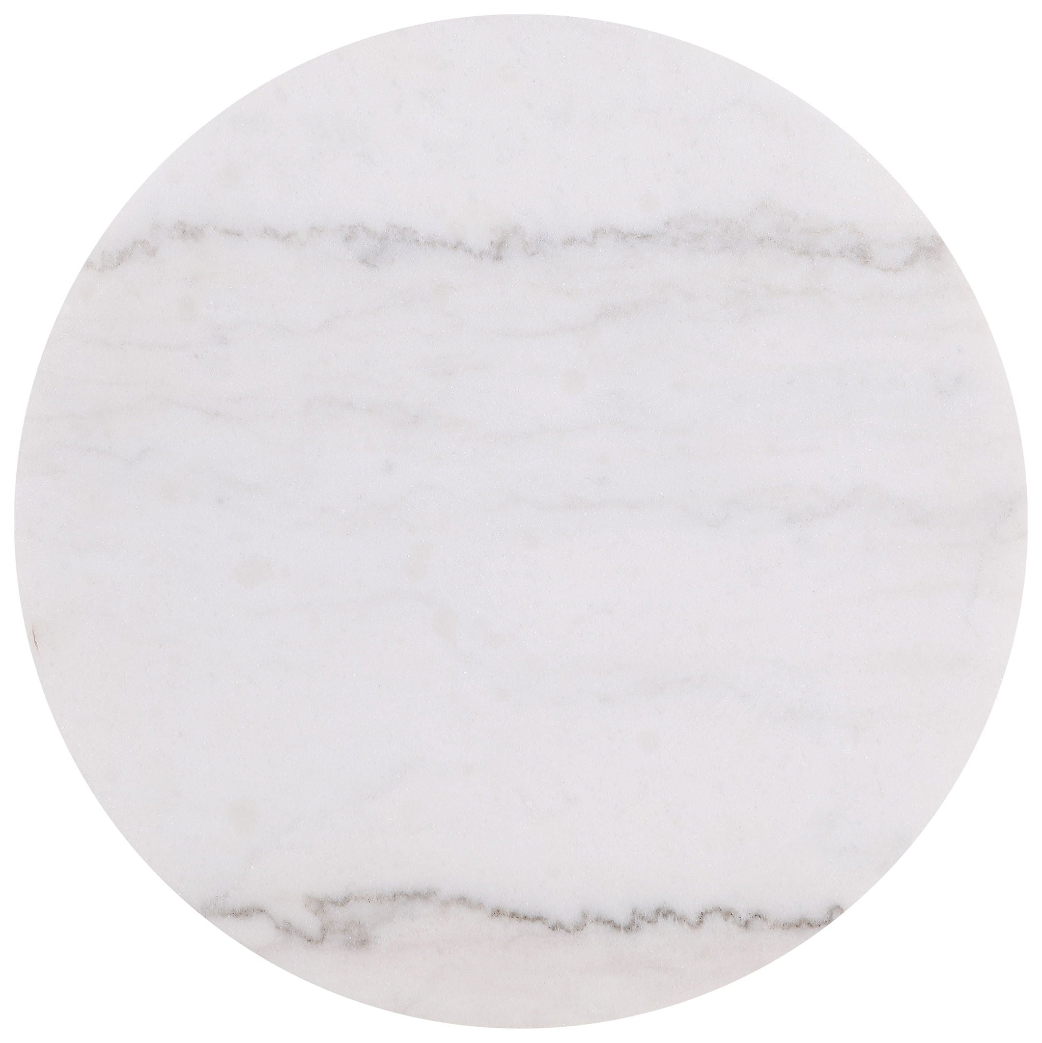 Jason Round White Marble Top Side End Table Greige
