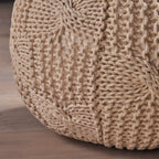 Bordeaux - Knitted Round Pouf