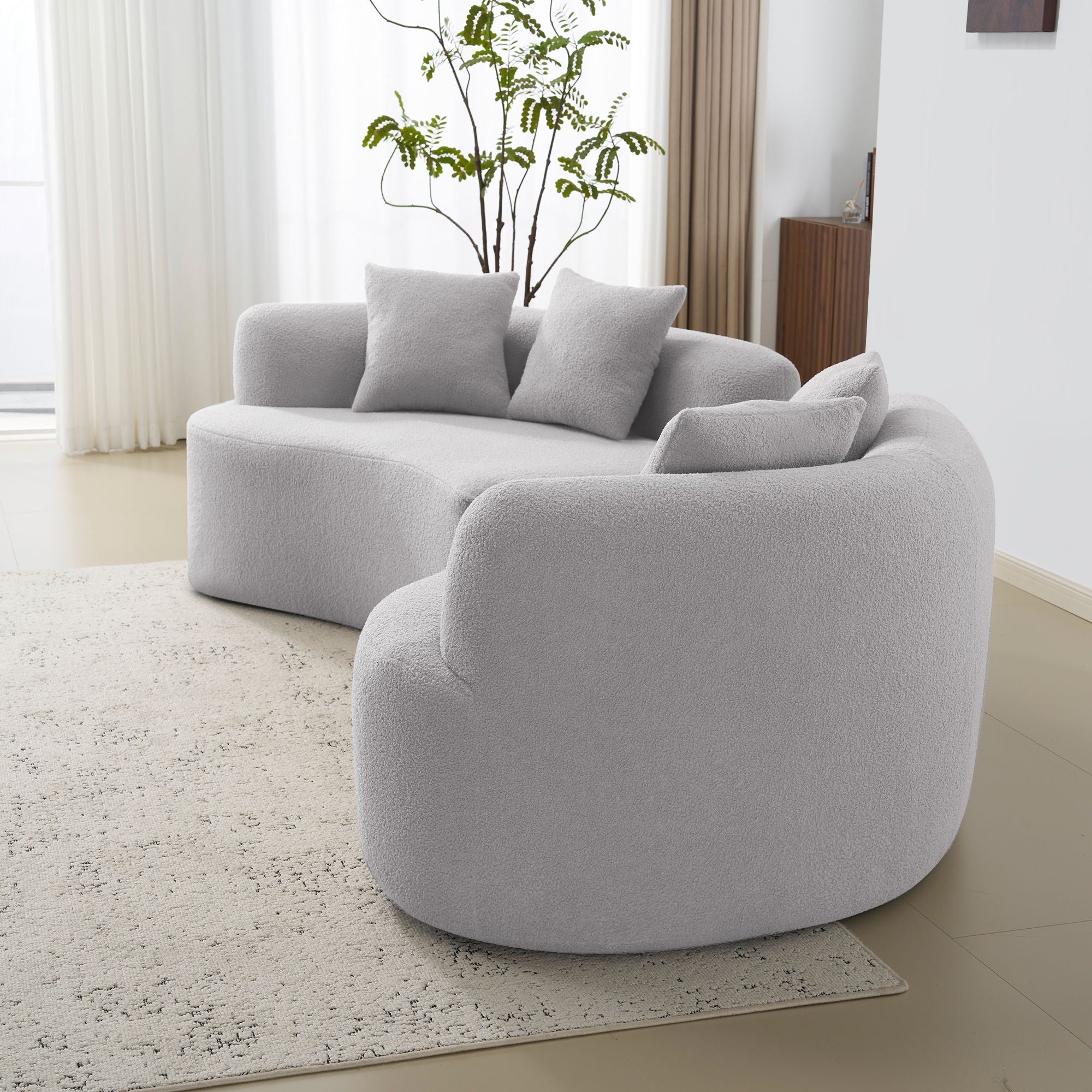 Curved 4 Seater Full Compression Sponge Sofa