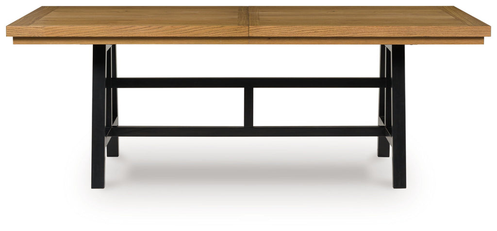 Galliden - Rectangular Dining Room Extension Table - Black / Brown