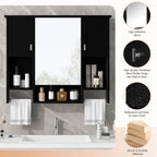 Wall Mounted Bathroom Storage Cabinet With Mirror, Medicine Cabinet With Towel Bar
