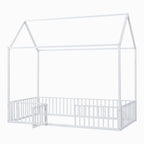 Metal House Bed With Fence And Door