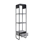 Raziela - TV Stand Side Pier - Concrete Gray & Black