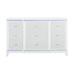 Adalid - Dresser With LED Light And Glittered Drawer Fronts - White