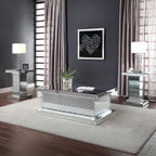 Nysa - 26" End Table - Mirrored & Faux Crystals