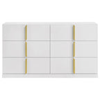 Ines 6-drawer Bedroom Dresser Cabinet White High Gloss