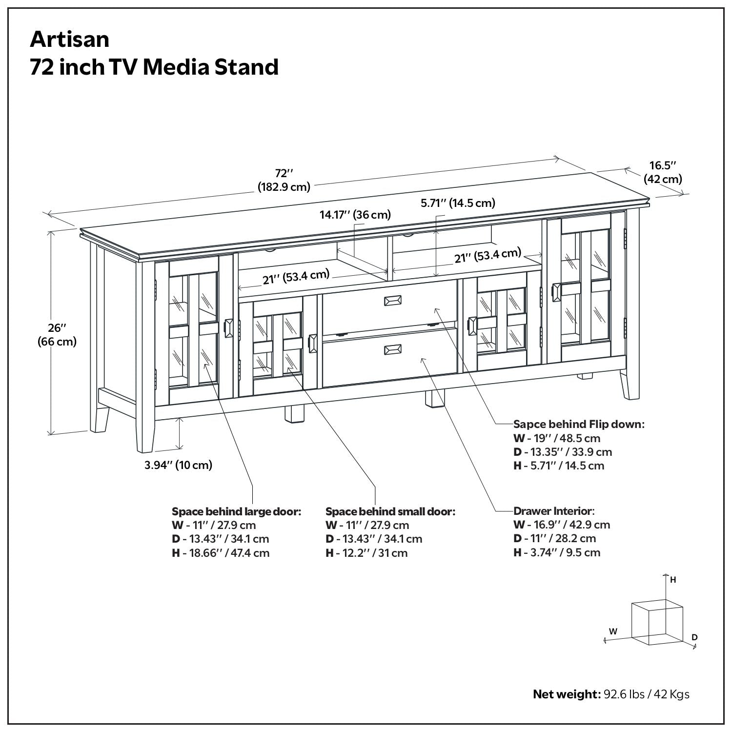 Artisan - TV Media Stand - Russet Brown