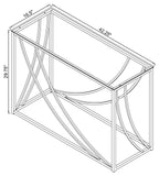 Lille Glass Top Entryway Console Table Accents Chrome