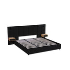 Upholstered Hydraulic Platform Bed With Storage Shelves, Reading Lamps, USB Port