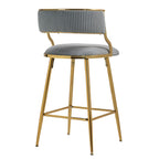 Counter Height Bar Stools With Powder Coating Base And Footrest (Set of 2) -