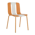 4 Piece Set Of Modern Striped Color Blocking Single Chairs With Round Table