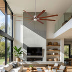 Oversized Large Ceiling Fan With Dimmable LED Light, 8 Blades, Remote Control