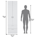 Armoire Organiser, Two Shelves, Rod, Double Door Cabinet Armoire