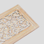 Floral Hand Carved Mandala Rectangular Wall Decor Accent - Gold / White