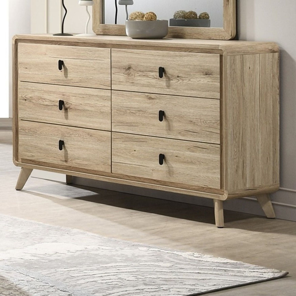 Dresser, 6 Drawers Storage - Beige