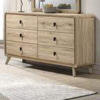 Dresser, 6 Drawers Storage - Beige