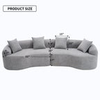 4 Seater Sofa With Fabric, 30D, 60 Hardness Full Sponge, 4 Pillow For Living Room, Home Furniture Sleeper Sectional Sofa For Apartment