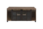 Nineel - Coffee Table - Obscure Glass, Rustic Oak & Black