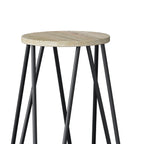 Simeon - Multifunctional Metal Stool With Wood Seat
